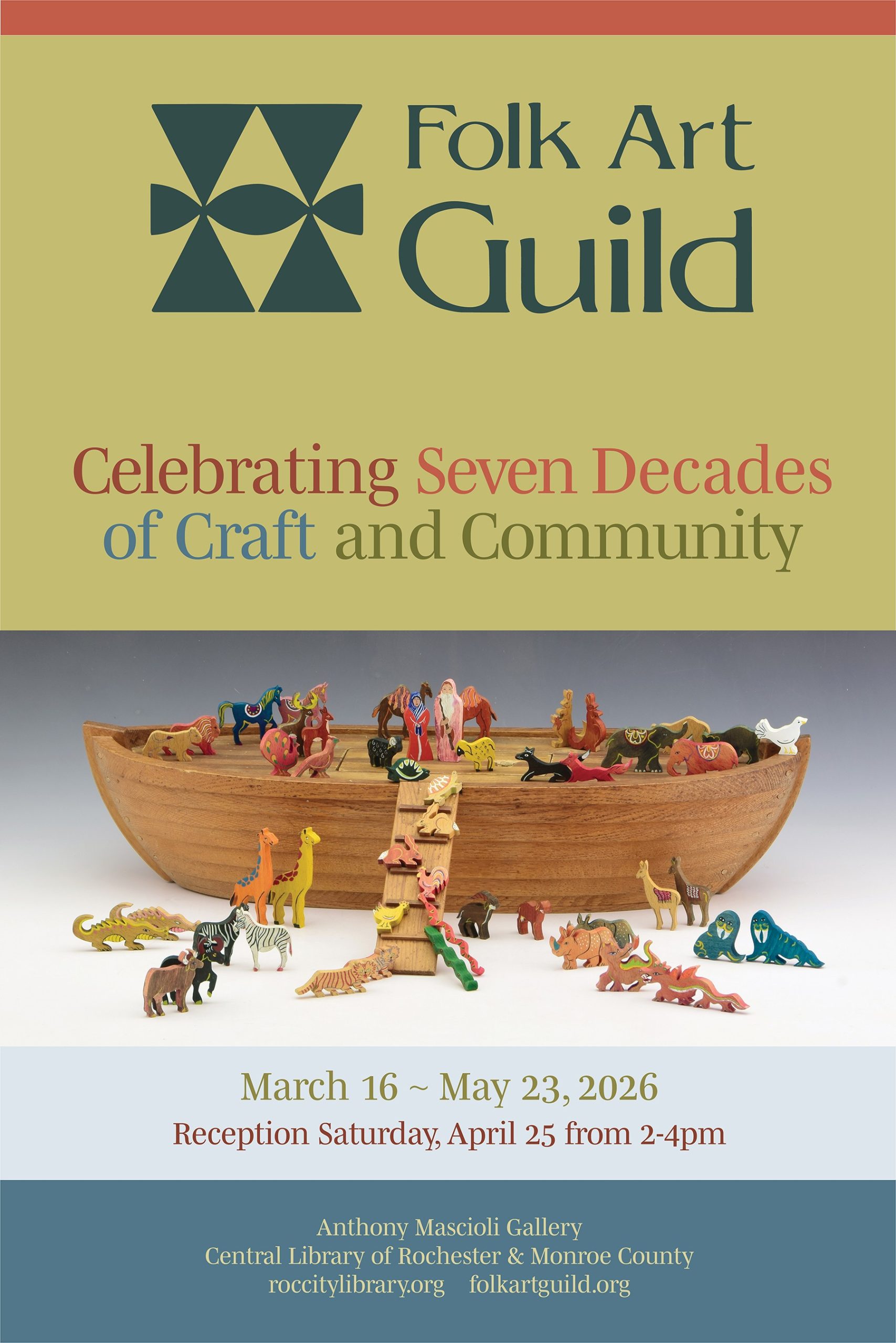 Illustrative poster for Folk Art Guild exhibit